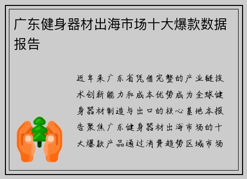 广东健身器材出海市场十大爆款数据报告